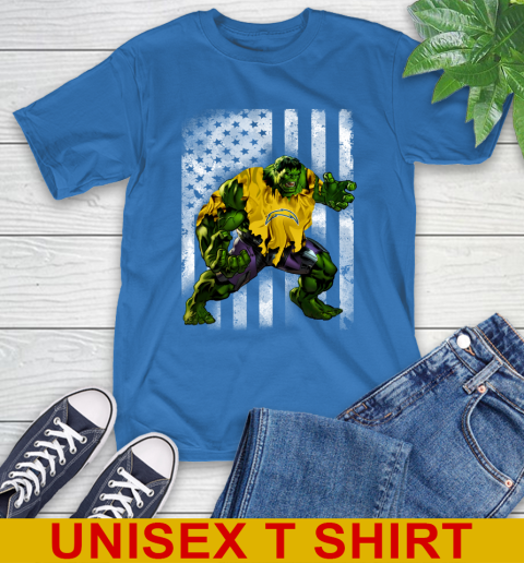 Los Angeles Chargers Hulk Marvel Avengers NFL Football American Flag T-Shirt 11