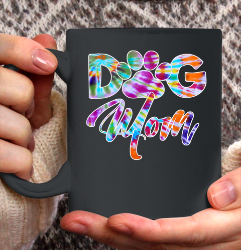 Dog Mom Shirt Tie Dye Dog Mom Apparel for Women Dog Lover Gifts Paw Ceramic Mug 11oz
