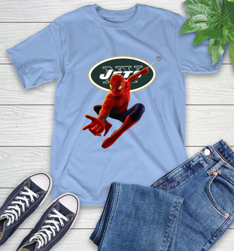 NFL Spider Man Avengers Endgame Football New York Jets T-Shirt 11
