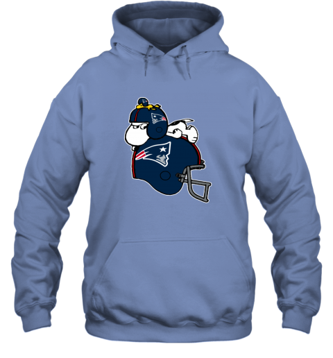 ypjv snoopy and woodstock resting on new englands patriots helmet hoodie 23 front carolina blue