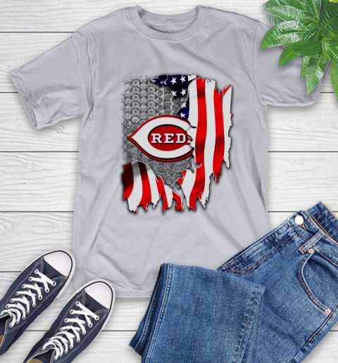 Cincinnati Reds MLB Baseball American Flag T-Shirt 6