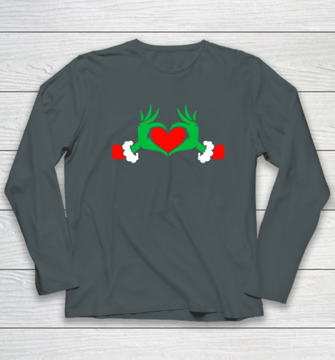 Funny Elf With Cute Heart Hands Style Christmas Costumes Long Sleeve T-Shirt - Image 4