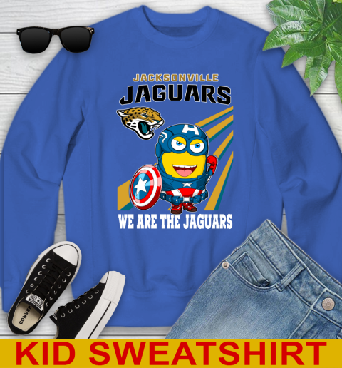 NFL Football Jacksonville Jaguars Captain America Marvel Avengers Minion Shirt Youth Sweatshirt 6