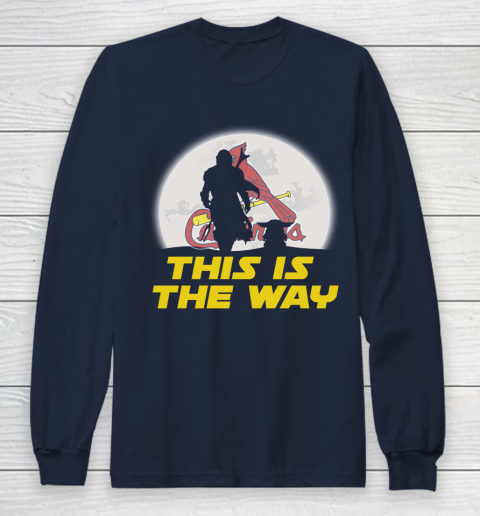 St.Louis Cardinals MLB Baseball Star Wars Yoda And Mandalorian This Is The Way Long Sleeve T-Shirt 2