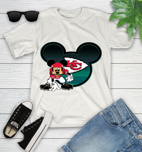 NFL Kansas City Chiefs Mickey Mouse Disney Football T Shirt Youth T-Shirt