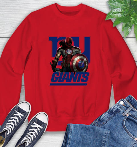 NFL Captain America Thor Spider Man Hawkeye Avengers Endgame Football New York Giants Sweatshirt 10