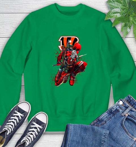 NFL Deadpool Marvel Comics Sports Football Cincinnati Bengals Sweatshirt 6