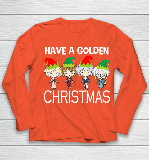 Golden Girls Lovers Gift T shirt Have A Golden Christmas Vintage Youth Long Sleeve 3