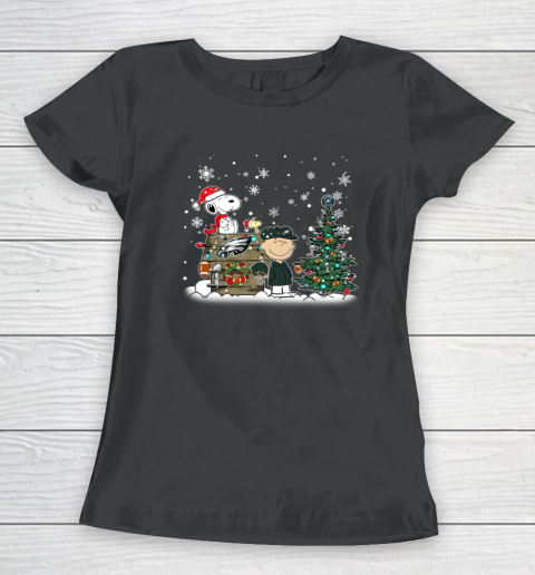 NFL Philadelphia Eagles Snoopy Charlie Brown Christmas Football Super Bowl Women's T-Shirt