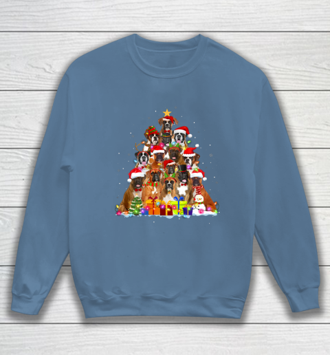 Christmas Pajama Boxer Tree Xmas Gifts Dog Dad Mom Sweatshirt 6