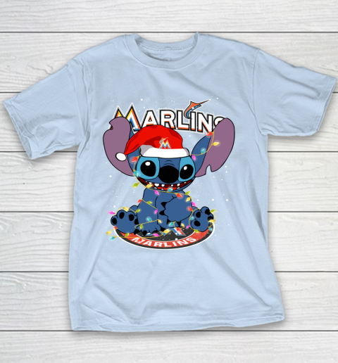 Miami Marlins MLB noel stitch Baseball Christmas Youth T-Shirt 4