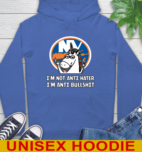New York Islanders NHL Hockey Unicorn I'm Not Anti Hater I'm Anti Bullshit Hoodie 9