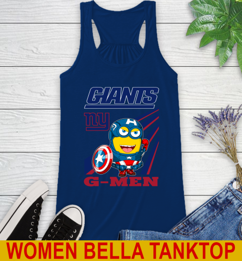 NFL Football New York Giants Captain America Marvel Avengers Minion Shirt Racerback Tank 7