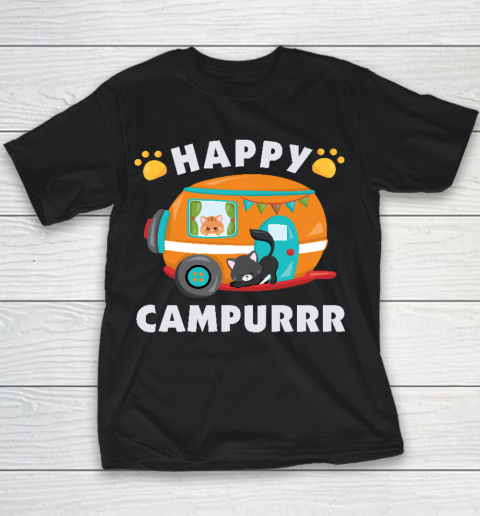Happy Campurrr Camping With Cats RV Glamping Designs Youth T-Shirt