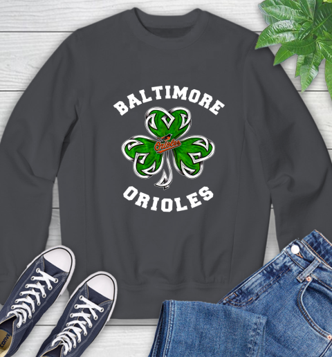 MLB Baltimore Orioles Three Leaf Clover St Patrick's Day Baseball Sports Sweatshirt 6