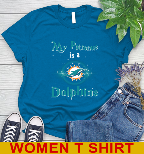 NFL Football Harry Potter My Patronus Is A Miami Dolphins Women's T-Shirt 8