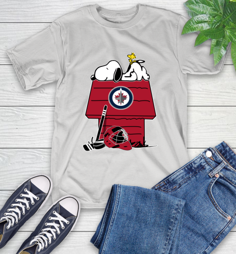 Winnipeg Jets NHL Hockey Snoopy Woodstock The Peanuts Movie T-Shirt