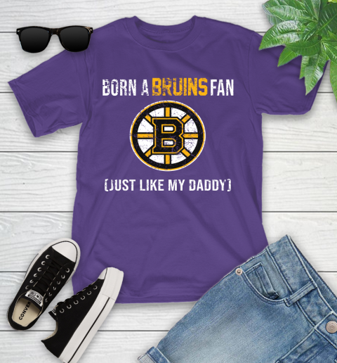 NHL Boston Bruins Hockey Loyal Fan Just Like My Daddy Shirt Youth T-Shirt 3