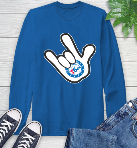 Philadelphia 76ers NBA Basketball Mickey Rock Hand Disney Long Sleeve T-Shirt 10 Philadelphia 76ers NBA Basketball Mickey Rock Hand Disney Long Sleeve T-Shirt - Image 10