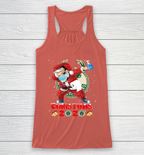 Milwaukee Bucks Funny Santa Claus Dabbing Christmas 2020 NBA Racerback Tank 3
