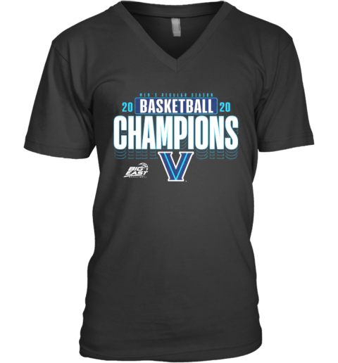 Men'S Regular Season 2020 Basketball Champions Villanova Wildcats V-Neck T-Shirt