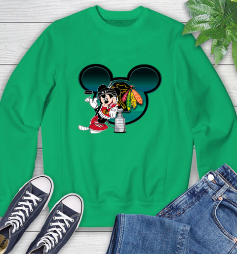 NHL Chicago Blackhawks Stanley Cup Mickey Mouse Disney Hockey T Shirt Sweatshirt 6