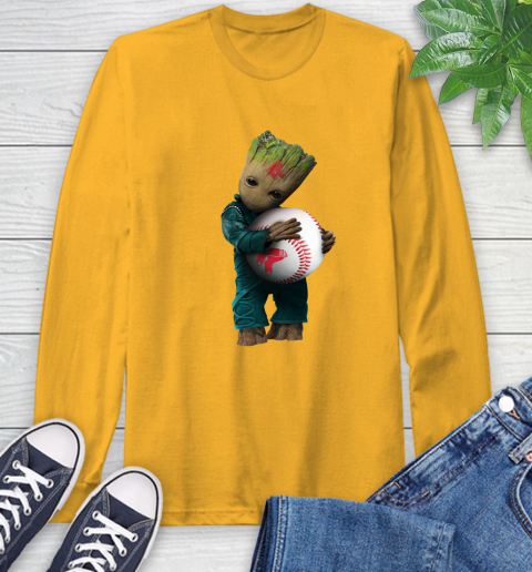 MLB Groot Guardians Of The Galaxy Baseball Sports Boston Red Sox Long Sleeve T-Shirt 3