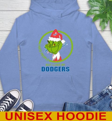 Los Angeles Dodgers MLB Christmas Grinch I Hate People But I Love My Favorite Baseball Team Hoodie 11