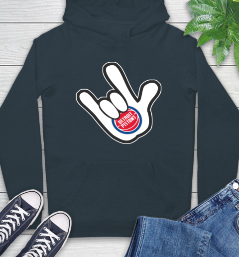 Detroit Pistons NBA Basketball Mickey Rock Hand Disney Hoodie 7