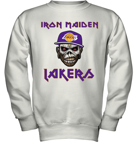 NBA Los Angeles Lakers Iron Maiden Rock Band Music Basketball Youth Sweatshirt