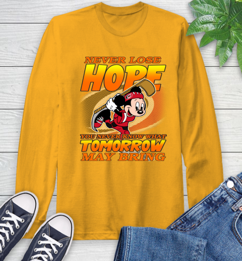 Carolina Hurricanes NHL Hockey ootball Mickey Disney Never Lose Hope Long Sleeve T-Shirt 2