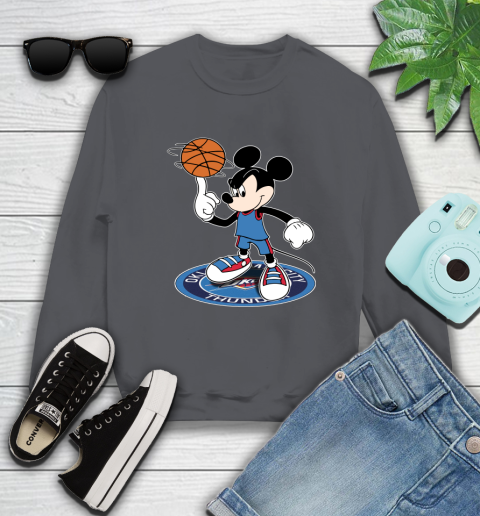 NBA Basketball Oklahoma City Thunder Cheerful Mickey Disney Shirt Sweatshirt 6