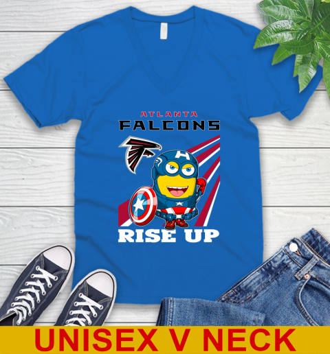 NFL Football Atlanta Falcons Captain America Marvel Avengers Minion Shirt V-Neck T-Shirt 5