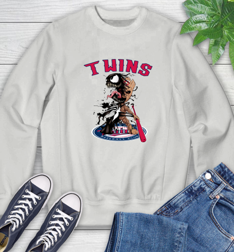 MLB Minnesota Twins Baseball Venom Groot Guardians Of The Galaxy Sweatshirt 5