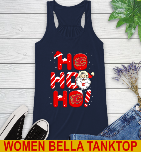 Calgary Flames NHL Hockey Ho Ho Ho Santa Claus Merry Christmas Shirt Racerback Tank 9