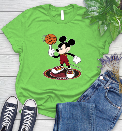 NBA Basketball Miami Heat Cheerful Mickey Disney Shirt Women's T-Shirt 10