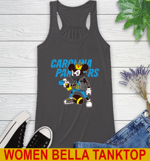 Carolina Panthers NFL Football Mickey Peace Sign Sports Racerback Tank 12