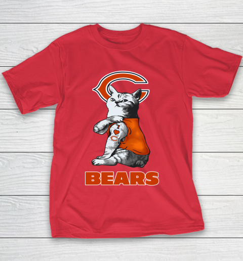 NFL Football My Cat Loves Chicago Bears Youth T-Shirt 7