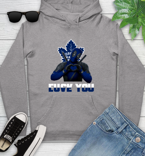 NHL Toronto Maple Leafs Deadpool Love You Fuck You Hockey Sports Youth Hoodie 6