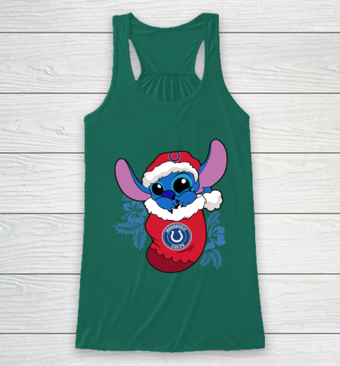 Indianapolis Colts Christmas Stitch In The Sock Funny Disney NFL Racerback Tank 6
