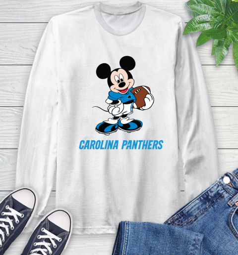 NFL Football Carolina Panthers Cheerful Mickey Mouse Shirt Long Sleeve T-Shirt 2