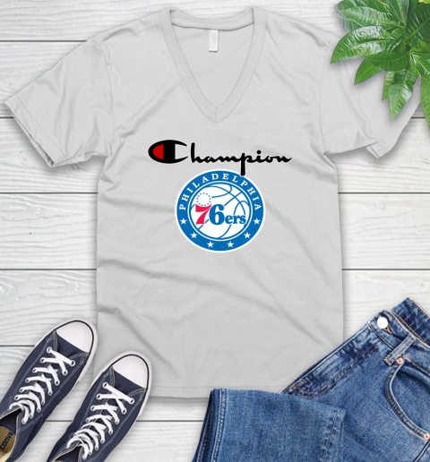 NBA Basketball Philadelphia 76ers Champion Shirt V-Neck T-Shirt