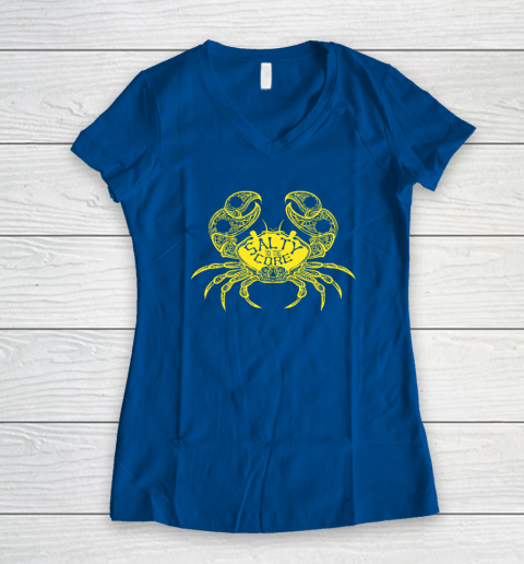Salty To The Core Crab Women's V-Neck T-Shirt 5