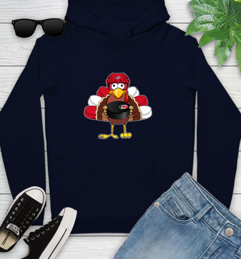 Carolina Hurricanes Turkey Thanksgiving Day Youth Hoodie 4