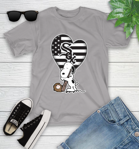 Chicago White Sox MLB Baseball The Peanuts Movie Adorable Snoopy Youth T-Shirt 4
