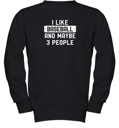 I Like Baseball And Maybe 3 People Youth Sweatshirt