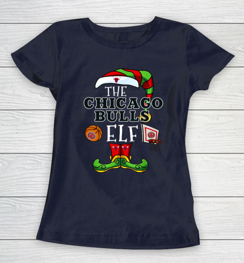 Chicago Bulls Christmas ELF Funny NBA Women's T-Shirt 2