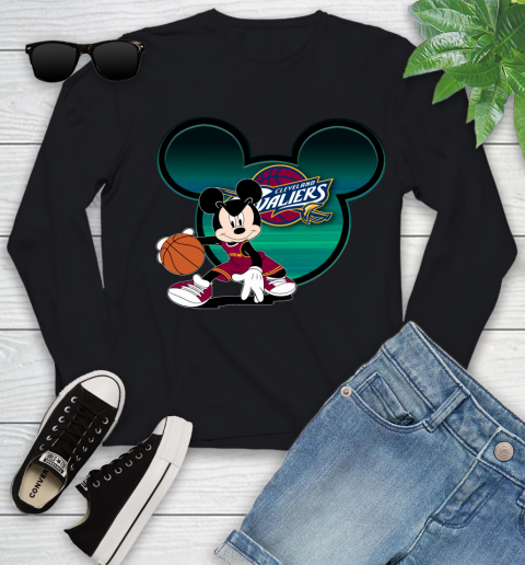 NBA Cleveland Cavaliers Mickey Mouse Disney Basketball Youth Long Sleeve 2