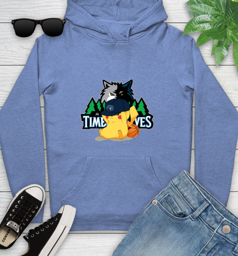 NBA Pikachu Basketball Sports Minnesota Timberwolves Youth Hoodie 12
