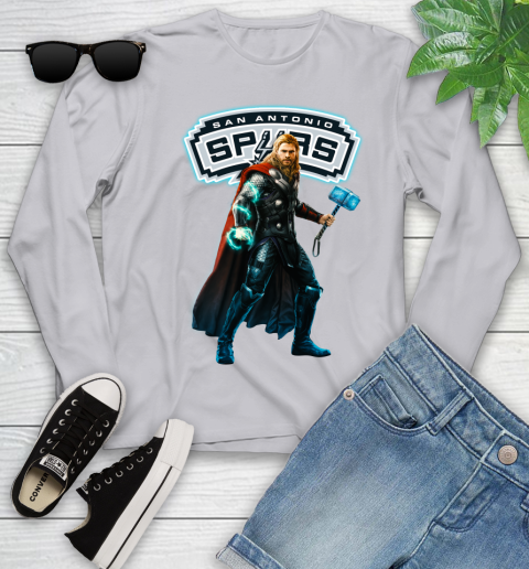 NBA Thor Avengers Endgame Basketball San Antonio Spurs Youth Long Sleeve 5